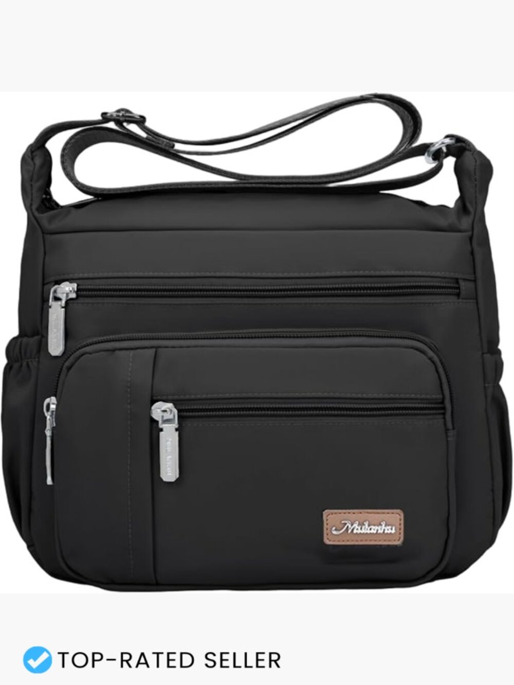 Nylon Waterproof Crossbody Bag Roomy Multiple Pockets Adjustable Strap Chic